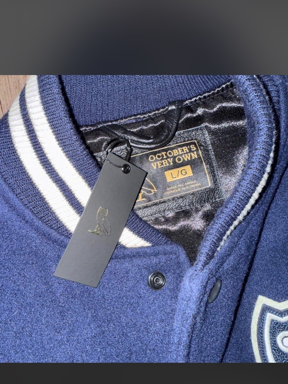 Octobers Very Own Navy Wool Jacket - Large
